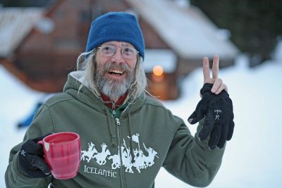 Trinity Caretaker  Greg  Up Early With His Coffee