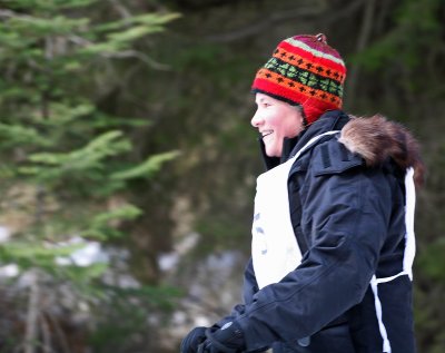 Kim's Face Lights Up Showing  Joy Of Mushing 