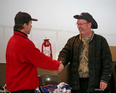 Larry Roxby Receiving His  Red Lantern  Trophy