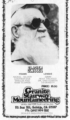   Glacier Glasses Ad,,, Mid 1970's,,, Cool Glasses, And Beard!!