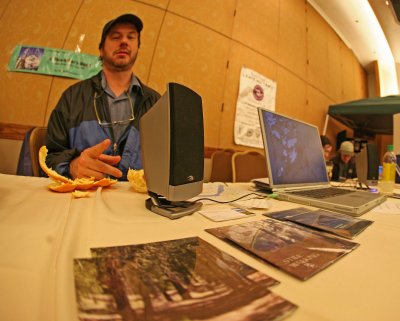 Scott Herriott ( Squatch ) At Table With His Great DVD Collection Of PCT