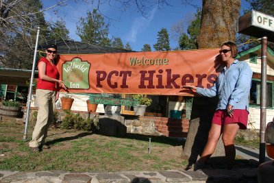 Thru-hikers  Gazelle And Teatree  Greet Hikers In Idylewild
