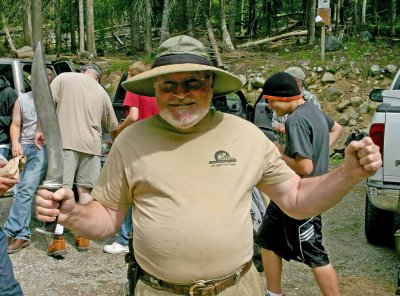 Dale With HIs Homemade Knife ( Big Enough To Log With!! )