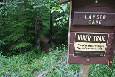 Well Signed Hiker Trail To Layser Cave,,
