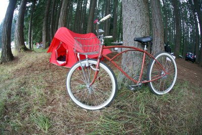  My Campsite,, Note Retro Bike And Tent