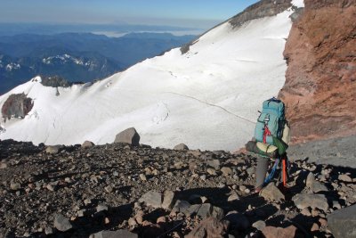 Deems Looking Down On Camp Muir During Our Decent