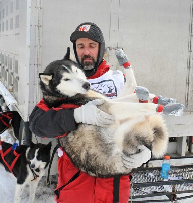 Von With One Of His Resqued Dogs After Race