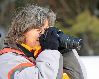 Volunteer Wendy Shooting a Few Photos With Her Old Film Rebel G