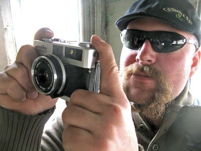 Paul Hargrove With Retro Minolta Hi-Matic F Rangerfinder