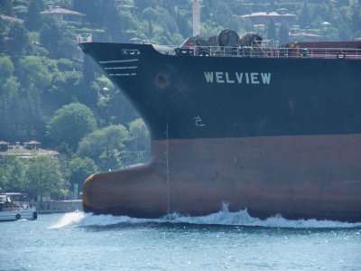  Large ships ply the Bosphorus