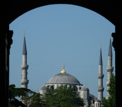 Blue Mosque from Imperial Gate Topkapi Palace