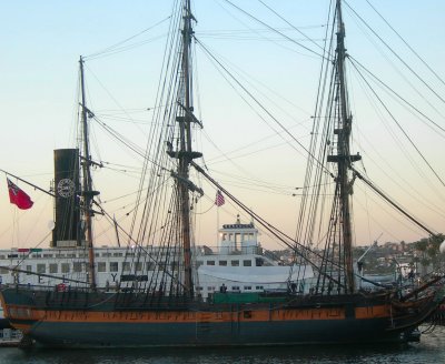 big black sailboat