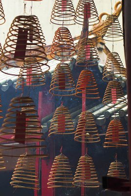 Incense burning in a Chinese temple