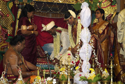 A Tamil Indian wedding ceremony