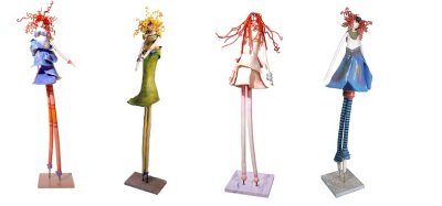Group Shot: Ceramic Sculptures: 60 inches each -SOLD