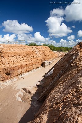 Vista do local de drenagem - escavao Bueiro