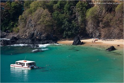 Barco turstico na Praia