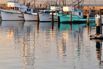 Santa Barbara Harbor - Boat Reflections 1