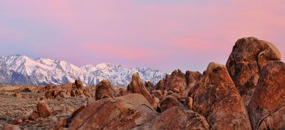Alabama Hills - Red Sky Rock Scape