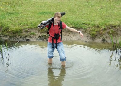 Me during birdcounting in the Biesbosch