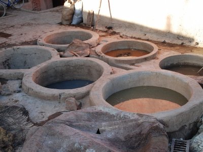 Although Marrakech does not have a tanning district like Fez, I wanted to go and see the dye-pots.