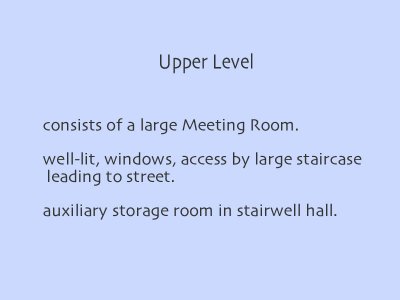 upper level description