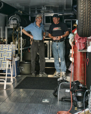 Lou and Ed take a moment in the hauler