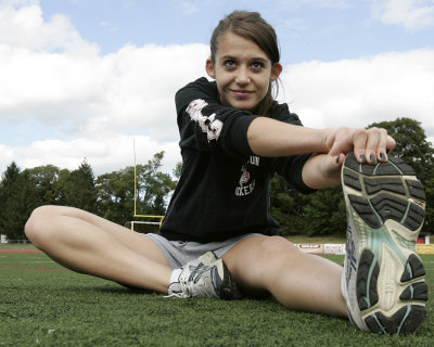 A runner stretches