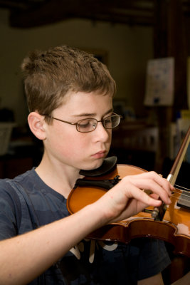 Sept 28 - Robert learning the violin