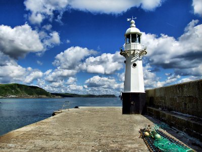 Lighthouse at Mevagissey Harbour Entrance