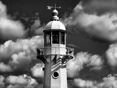 Mevagissey Lighthouse in Black and White