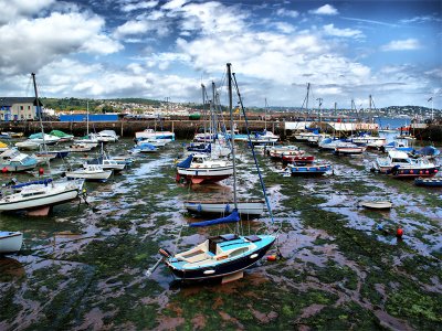 Boats at Paignton Harbour at Low Tide