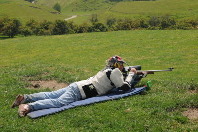Ian with his Barnard action rifle at Te Puke