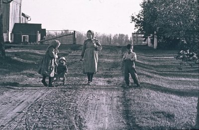 Mennonite Children on Farm near Waterloo Ontario 1974