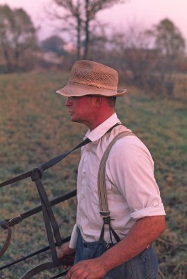 Mennonite Farmer Fall Plowing