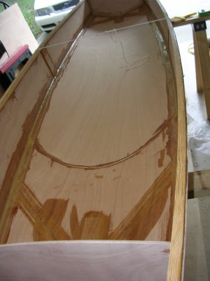 Doubler installed in cockpit area, interior seam filleted and taped