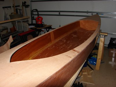 Cockpit cut to size and sides trimmed flush with hull