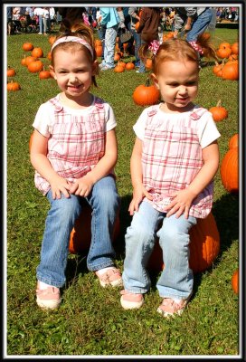 Noelle and Kylie in the pumpkin patch
