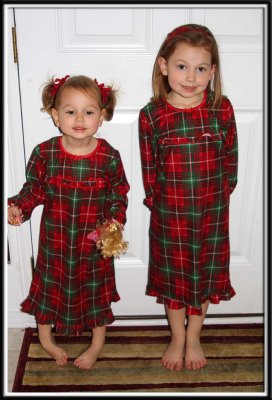 Two little girls waiting for Santa (and not wanting to go to sleep). Tomorrow is Christmas Morning!!!!