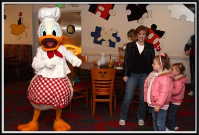 Donald dances with the kids