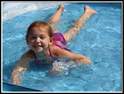 Noelle in the pool