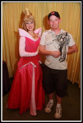 The rule on this trip was that we each had to have our picture taken with one character. Brett chose Sleeping Beauty