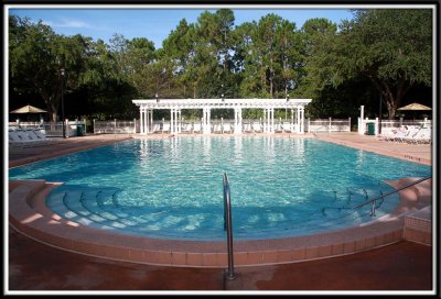 There are 5 quiet pools at Riverside, aside from the main pool with the water slide. This is the quiet pool next to our bldg