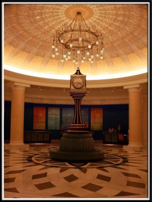 The dazzling lobby of the Waldorf Astoria in Orlando