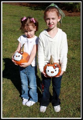 The girls with their pumpkins!