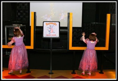 The girls direct musical Figment (he moves all over the screen and plays music when they conduct in the touchdown uprights