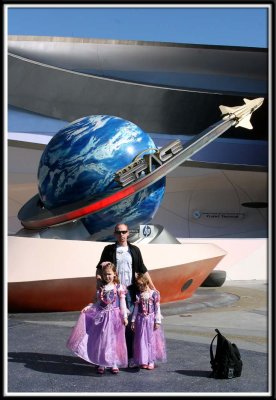 The girls are getting so big! They went on Mission Space! (the easy side)