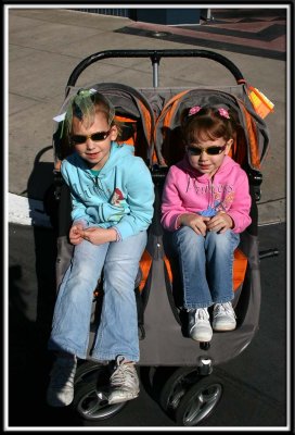 Even though they are 5 and 7, they still need a stroller in Disney! They can't keep up the pace with us walking 6-10 miles a day