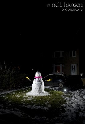 Snowman @ night