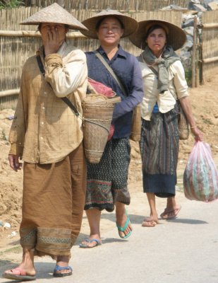 Rural women snapped from the bus